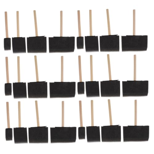 SEWACC 26 Stück Teiliges Malwerkzeug mit Holzgriff Schwarze Schwammpinsel in Ergonomisch Waschbar Langlebig für DIY Malerei Acrylfarbe und Kinderbasteln SEWACC 26 Stück Teiliges Malwerkzeug mit Holzgriff Schwarze Schwammpinsel in Ergonomisch Waschbar Langlebig für DIY Malerei Acrylfarbe und Kinderbasteln von SEWACC