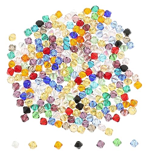 SEWACC 280 Stück Glasperlen für Bastelarbeiten Facettierte Gemischte Farben für Schmuckherstellung Armbänder und DIY Projekte Hochwertige Strapazierfähige Perlen von SEWACC