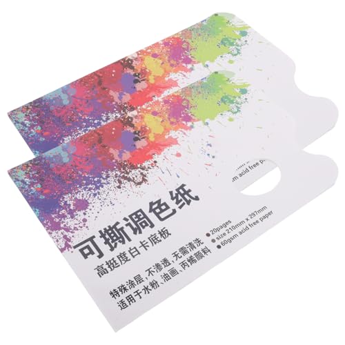 SEWACC 2Er-Pack Pack Papier mit Daumenloch Abreißbare Mischpalette für Wasserfarbe Acryl und Ölmalerei für Künstler Studenten und Outdoor Malprojekte SEWACC 2Er-Pack Pack Papier mit Daumenloch Abreißbare Mischpalette für Wasserfarbe Acryl und Ölmalerei für Künstler Studenten und Outdoor Malprojekte von SEWACC