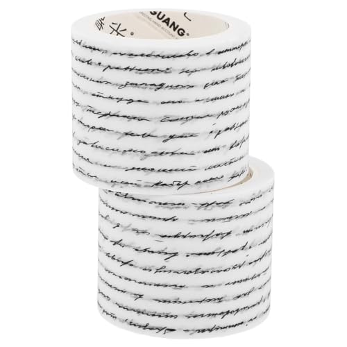 SEWACC 2Rollen Washi Tape Set im Stil Handgeschriebene Englische Designs für DIY Dekoration Journaling und Scrapbooking Hochwertiges Leicht Zuschneidbares Klebeband von SEWACC