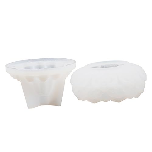 SEWACC 2Stücke Teiliges Silikon Kerzenhalter Form DIY Wassertransparent Resin Gießform für Dekorative für Bastelprojekte und Geschenkideen von SEWACC