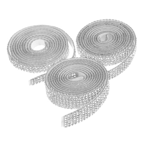 SEWACC 3 Rollen Glitzerband für Diy Dekoration Funkelnde Wassersteine für Kleidung Taschen Schuhe Einfache Anwendung ohne Werkzeuge Vielseitig Einsetzbar von SEWACC