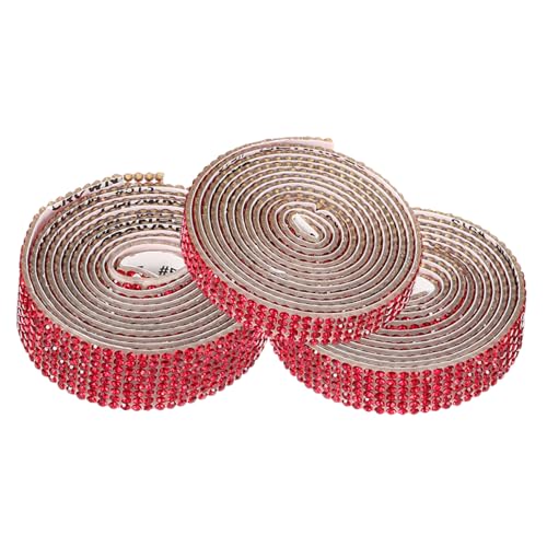 SEWACC 3 Rollen Selbstklebende Strassbänder in Verschiedenen Reihenstärken Glitzernde Dekorstreifen für DIY Kleidung Handwerk und Party Einfach Zuschneidbar und Haftstark Glatten von SEWACC