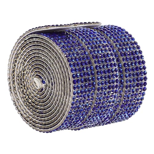 SEWACC 3 Rollen Selbstklebendes Strassband Hitzebeständiges Langlebiges Glitzer Rhinestone Band Einfach Zuschneidbar Vielseitig für Basteln Kleidung Hochzeit und DIY Dekorationen von SEWACC