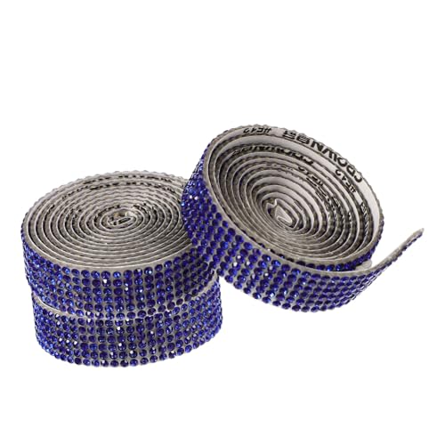 SEWACC 3 Rollen Selbstklebendes Strassband in Hitzebeständig Leicht Zuschneidbar für Kostümzubehör DIY Kleidung Handwerk Hochzeit Partydekoration und Textilien von SEWACC