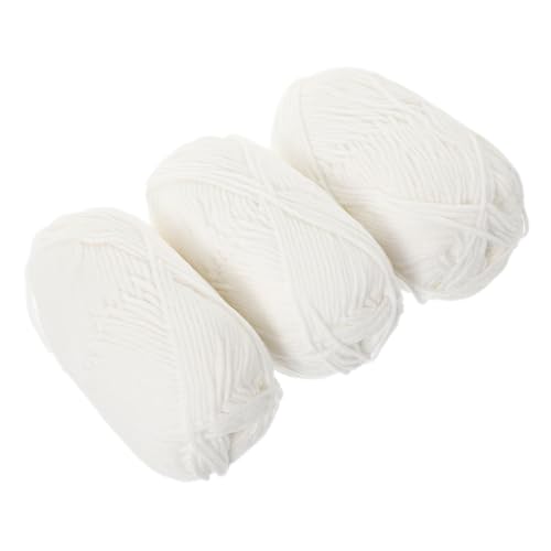 SEWACC 3 Rollen Weiches Baumwollgarn zum Stricken und Häkeln Hautfreundliches Vielseitiges DIY Garn für Schals Mützen Bastelprojekte und Heimdekoration SEWACC 3 Rollen Weiches Baumwollgarn zum Stricken und Häkeln Hautfreundliches Vielseitiges DIY Garn für Schals Mützen Bastelprojekte und Heimdekoration von SEWACC