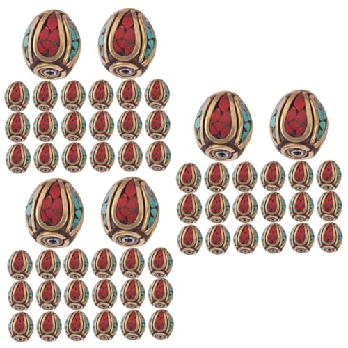 SEWACC 3 Sätze Buddha Spacer Perlen Nepal Stil Türkisfarbene Abstandsperlen Für Diy Schmuckherstellung Leichte Und Antike Designperlen Für Armbänder Und Vielseitig Einsetzbar 20 Stück * 3 von SEWACC