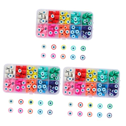 SEWACC 3 Sätze Bunte Evil Eye Perlen Diy Schmuckperlen Kleine Spacer Perlen Für Armbänder Und Für Bastelprojekte Und Kreative Designs 150 Stück * 3 von SEWACC