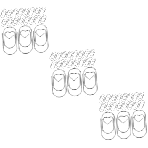 SEWACC 3 Sätze Kreative Herz Büroklammern Mini Papierclips Silber Für Büro Schule Und Bastelprojekte Stabil Und Dekorativ Für Dokumentenorganisation Und Lesezeichen 50 Stück * 3 von SEWACC