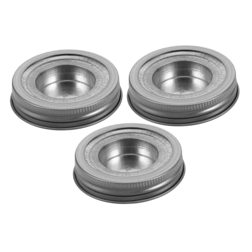 SEWACC 3 Sets Kerzenhalter Kerzenabdeckung Metalldeckeleinsätze Glasdichtungen Einmachglasdeckelhalter Metalldeckel Für Gläser Normale Öffnung Glaskerzenhalter SEWACC 3 Sets Kerzenhalter Kerzenabdeckung Metalldeckeleinsätze Glasdichtungen Einmachglasdeckelhalter Metalldeckel Für Gläser Normale Öffnung Glaskerzenhalter von SEWACC