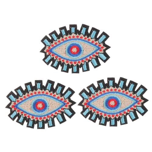 SEWACC 3 Stück Augenklappe Mit Bösem Blick Blaue Augenklappe Augenklappen Für Zum Aufnähen Stickflicken Schlafflicken Für Böser Blick Besticktes Flicken Set Klebeband Süße von SEWACC