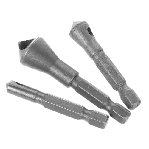 SEWACC 3 Stück Cobalt Stahl Entgratbit Set Teilig Hochhärtender Kegelsenker für Kunststoff Kupfer Aluminium Präziser Schräge und Entgratungsbohrer für Isolierplatten PVC Für von SEWACC