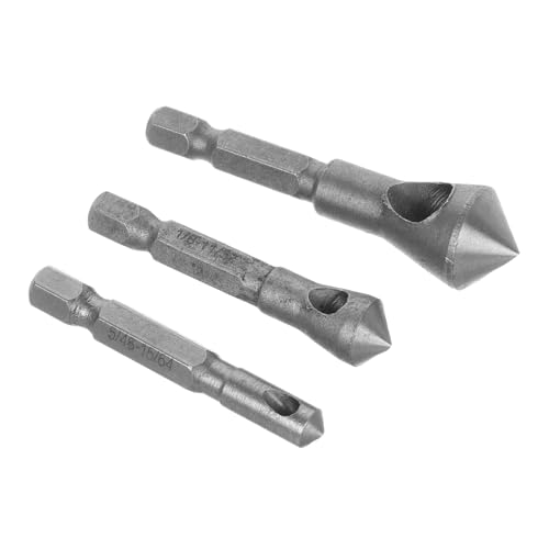 SEWACC 3 Stück Cobalt Stahl Senkbohrer Set Teilig Entgrat und Fasenwerkzeug für Kunststoff Kupfer Aluminium Edelstahl PVC Platten Hochhärte Rostfrei für Bohrständer Geeignet von SEWACC