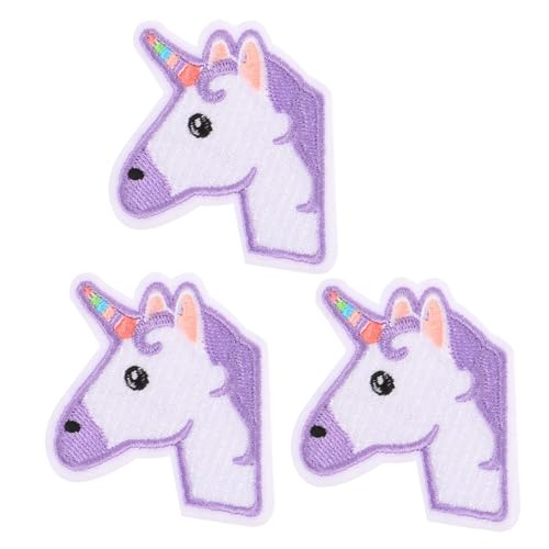 SEWACC 3 Stück Einhorn Stoffaufnäher Patches zum Aufnähen Langlebig und Sicher DIY Kleidung und Taschen Dekoration Lustige Stickerei für Kleidung Praktische Fleckenabdeckung Niedliche von SEWACC