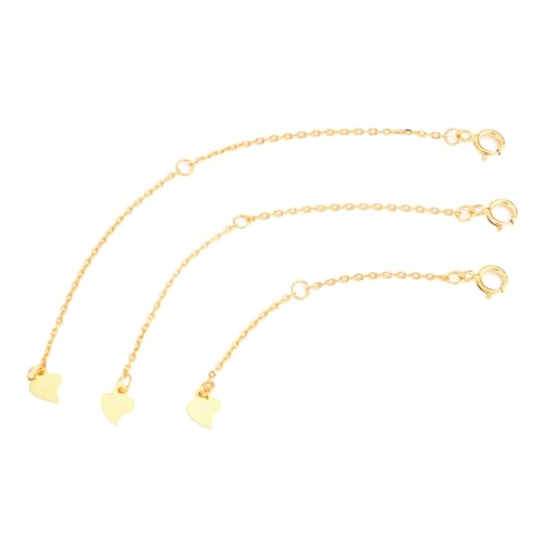 SEWACC 3 Stück Erweitertes Kettenzubehör Choker-verlängerungskette Halskettenketten Für Die Schmuckherstellung Verlängerungsketten Für Schmuck Schlüssel Zierlich Armbänder Silber- Golden von SEWACC