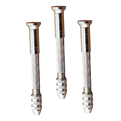 SEWACC 3 Stück Handbohrer Teilig Legiertem Stahl Manueller Mini Handbohrer mit Ergonomischem Griff Geeignet für Modellbau Holz Perlen Kunststoff DIY Bohrwerkzeug von SEWACC