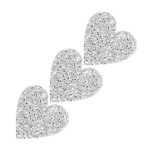 SEWACC 3 Stück Herzförmige Strass Aufnäher Selbstklebend DIY Mode Applikationen für Kleidung Schuhe Hüte Glitzernde Liebe Patches für Festliche Anlässe und Persönlichen Stil von SEWACC