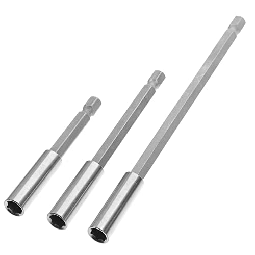 SEWACC 3 Stück Hochfester Teilig Bohrer Verlängerungsset Sechskant Schaft aus Kohlenstoffstahl Magnetischer Bithalter mit Verstärkter Struktur Kompatibel für Akkuschrauber und Handbohrer von SEWACC