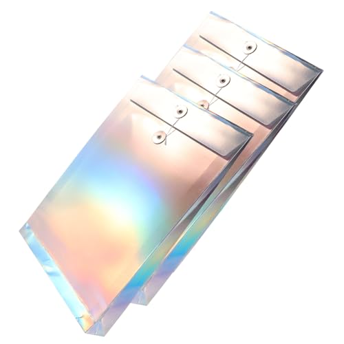 SEWACC 3 Stück Holographische Dokumententaschen mit Binderverschluss Große Kapazität Tragbare Aktenordner aus Robustem Material für Büro Schule Reise und Zuhause Vielseitiger Datei SEWACC 3 Stück Holographische Dokumententaschen mit Binderverschluss Große Kapazität Tragbare Aktenordner aus Robustem Material für Büro Schule Reise und Zuhause Vielseitiger Datei von SEWACC