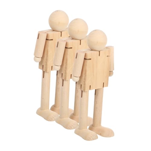 SEWACC 3 Stück Holzroboter Puppe Bewegliche Gelenkfigur für Blanke DIY Holzfigur zum Malen und Basteln Robustes Modell für Originelles Zeichnen und Kunstprojekte SEWACC 3 Stück Holzroboter Puppe Bewegliche Gelenkfigur für Blanke DIY Holzfigur zum Malen und Basteln Robustes Modell für Originelles Zeichnen und Kunstprojekte von SEWACC