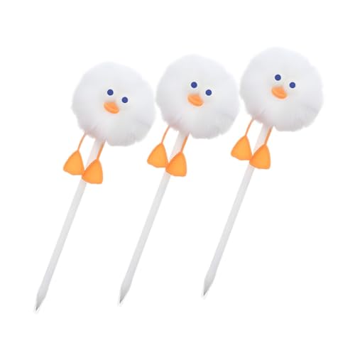 SEWACC 3 Stück Kugelschreiber Mit Entenhaar Flauschige Stifte Lustige Stifte Für Mädchen Süße Stifte Für Frauen Flauschiger Pom Pom Stift Tagebuchstift Kugelschreiber von SEWACC
