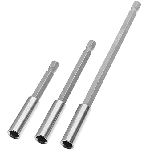 SEWACC 3 Stück Magnetischer Teilig Bohrer Verlängerungsset aus Hochfestem Kohlenstoffstahl Kompatibel mit Sechskantschaft Handliches Elektrowerkzeug Zubehör Robust und von SEWACC