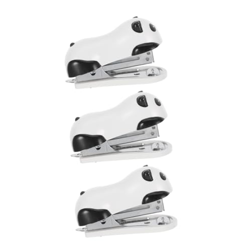 SEWACC 3 Stück Mini Panda Heftgerät Set Teiliges Tragbares Niedliches Design für Büro und Schule Handliches Hefter Tool für Schreibwaren für Studenten und Lehrer von SEWACC