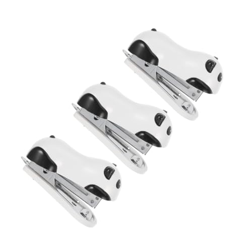 SEWACC 3 Stück Mini Panda Heftgerät Set Tragbarer Stapler für Büro Süßes Tierdesign Integrierter Heftklammerentferner Platzsparend und Vielseitig Einsetzbar von SEWACC