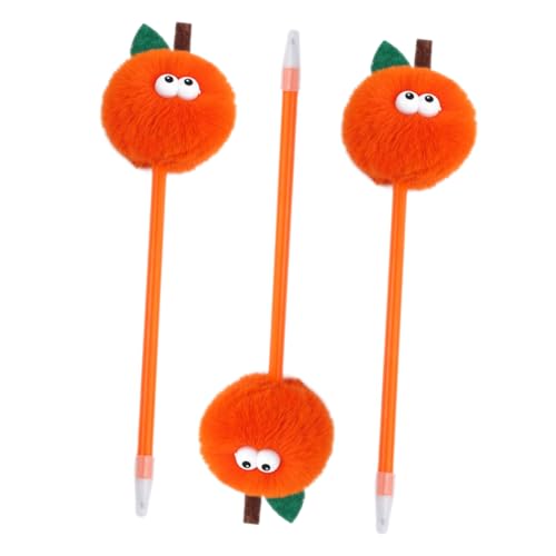 SEWACC 3 Stück Orangefarbene Kugelschreiber mit Flauschigem Pompon Weicher Griff Niedliches Design für Schüler Bequemes für Mädchen und Studenten SEWACC 3 Stück Orangefarbene Kugelschreiber mit Flauschigem Pompon Weicher Griff Niedliches Design für Schüler Bequemes für Mädchen und Studenten von SEWACC