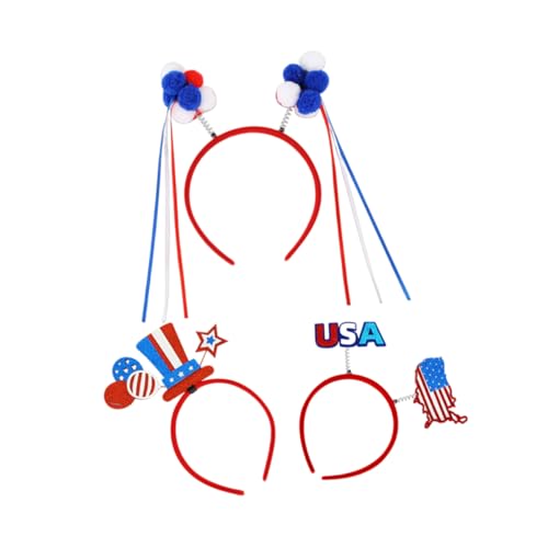 SEWACC 3 Stück Patriotische Haarreifen Karte Pompom Stern Hut Ballon Design Unabhängigkeitstag Party Zubehör für Feiertage und SEWACC 3 Stück Patriotische Haarreifen Karte Pompom Stern Hut Ballon Design Unabhängigkeitstag Party Zubehör für Feiertage und von SEWACC