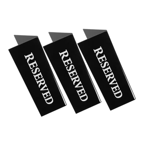 SEWACC 3 Stück Schwarze Acryl Tischaufsteller Klarsichtige Reservierungsschilder Stabil Leicht zu Reinigen V Förmiges Design für Restaurant Hotel Vielseitig Einsetzbar Elegante von SEWACC