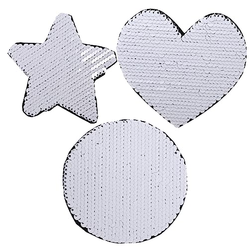 SEWACC 3 Stück Sublimations-Stoffaufkleber handmade aufnäher bügel Flicken nähen Aufnäher für Kleidungsapplikationen Kleiderflicken selber machen verschleißfeste Stoffaufkleber Weiß von SEWACC