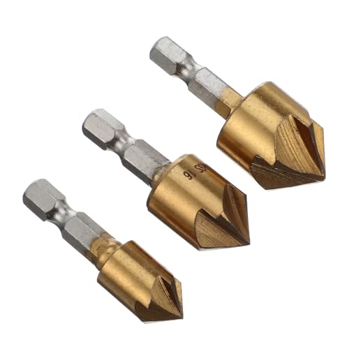SEWACC 3 Stück Teiliges Hexagonal Chamfering Cutter mit Klingen Titaniumbeschichtet Schnelles Entgraten und Einsetzbar für Langlebig Präzise Selbstzentrierend von SEWACC