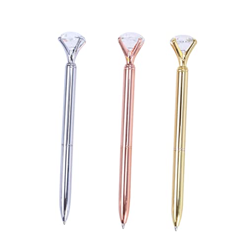 SEWACC 3 Stück Teiliges Kugelschreiber Roségold mit Großem Diamant Metallkugelschreiber Glattes Schreiben Robustes für Schule Büro SEWACC 3 Stück Teiliges Kugelschreiber Roségold mit Großem Diamant Metallkugelschreiber Glattes Schreiben Robustes für Schule Büro von SEWACC