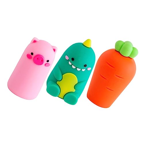 SEWACC 3 Stück Teiliges Mini Bleistiftspitzer für Manuell Verschleißfest und Handlicher Anspitzer für Schule Tasche und Zuhause Robuste Ausführung Zufällige Niedliche Tiermotive von SEWACC