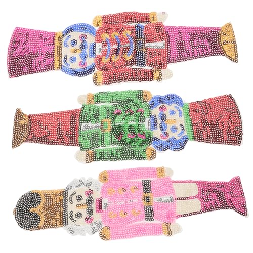 SEWACC 3 Stück Teiliges Pailletten Aufnäher mit Selbstklebender Rückseite Dekorative Stoffpatches für Jacken Hüte und DIY Kleidung Bunte Weihnachtsmotive zum Aufbügeln und Reparieren SEWACC 3 Stück Teiliges Pailletten Aufnäher mit Selbstklebender Rückseite Dekorative Stoffpatches für Jacken Hüte und DIY Kleidung Bunte Weihnachtsmotive zum Aufbügeln und Reparieren von SEWACC