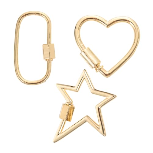 SEWACC 3 Stück Teiliges Schmuck Verbindungsstück Kupfer Karabiner Schraubverschluss für Halsketten DIY Kreative Schmuckherstellung Langlebig Sicher Vielseitig von SEWACC