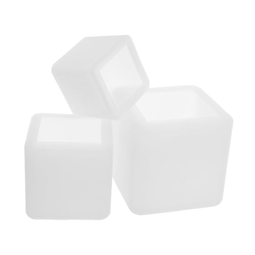 SEWACC 3 Stück Teiliges Silikonwürfel-gießformen Transparente Flexible und Hitzebeständige Resinwürfel-mold für Kerzen Seifen Gießkunst Präzise Quadratische Formen für DIY Dekoration und von SEWACC