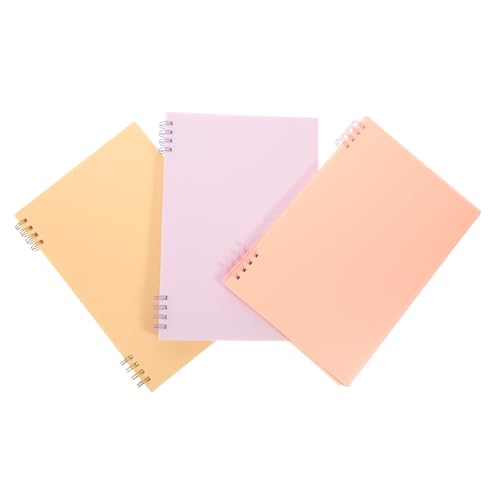 SEWACC 3 Stück Teiliges Spiral Notizbuch Linierter Notizblock Dicker Hochwertiger Haushalts Planer Kleine Handliche Notizblöcke in Gelb und Rosa für Büro und Schule von SEWACC