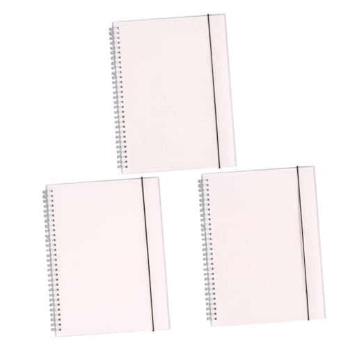 SEWACC 3 Stück Teiliges Spiralnotizbuch Mattiert Transparentes Hardcover Blanko Punkt Karomuster Tragbares Tagebuch Journal für Schüler und Beruf Vielseitiges Notizblock von SEWACC
