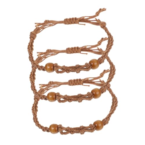 SEWACC 3 Stück Verstellbarer Kristallhalter für Diy Schmuckherstellung Handgewebte Kordel mit Natürlichem Holzperlen für Accessoires von SEWACC