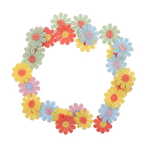 SEWACC 30 Stück Bunte Blumen Patches zum Aufnähen für Kleidung für Jeans Jacken und Diy Dekoration von SEWACC
