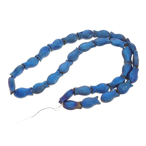 SEWACC 30 Stück Frosted Glass Fish Beads für Diy Armbänder und Mattschwarze Kleine Perlen für Kreative Meeres Themenaccessoires Bastelbedarf für Schmuckherstellung von SEWACC