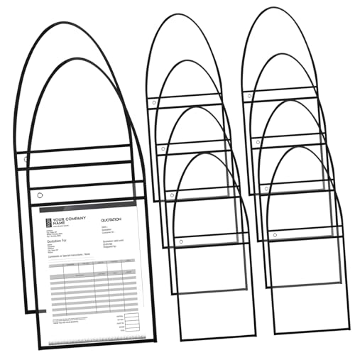 SEWACC 30 Stück Hängender Tickethalter Papier Ärmel Organisation aufbewahrungstaschen büromaterial Wandorganizer fürs Büro trocken abwischbare Taschenhüllen das Haustier Black von SEWACC