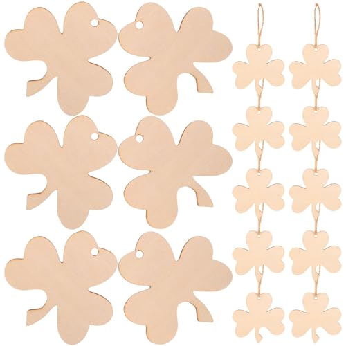 SEWACC 30 Stück Hölzerne Kleeblätter. Patricks Day-Ornamente Zum Bemalen Kleeblätter Aus Holz Blanko Unvollendete Runde Holzscheiben Ornament Zum Basteln Hängende Dekorationen SEWACC 30 Stück Hölzerne Kleeblätter. Patricks Day-Ornamente Zum Bemalen Kleeblätter Aus Holz Blanko Unvollendete Runde Holzscheiben Ornament Zum Basteln Hängende Dekorationen von SEWACC