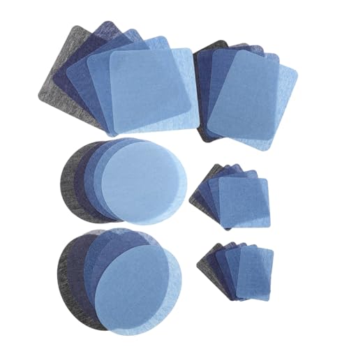 SEWACC 30 Stück Jeans Reparaturflicken Selbstklebende Denim Patches für Kleidung Praktische Bügelflicken für Jeans Vielseitige Textilreparatur für Stoffe von SEWACC