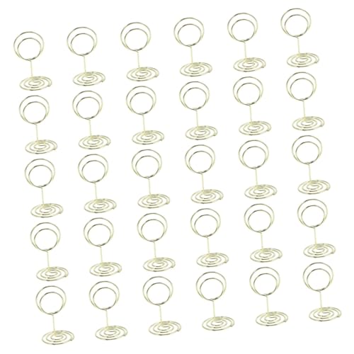 SEWACC 30 Stück Metall Memo Clips mit Rundem Sockel Kompakte Tischkartenhalter für Fotos Menükarten und Tischnummern Goldfarbene Notizhalter Klammern für Party und Büro Stabile SEWACC 30 Stück Metall Memo Clips mit Rundem Sockel Kompakte Tischkartenhalter für Fotos Menükarten und Tischnummern Goldfarbene Notizhalter Klammern für Party und Büro Stabile von SEWACC