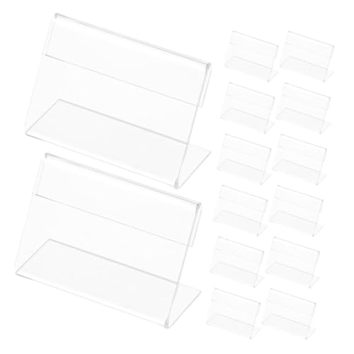 SEWACC 30 Stück Mini Acryl Schilderhalter Transparente Form Tischkartenhalter für Preise Namensschilder Etiketten für Büro Veranstaltungen von SEWACC