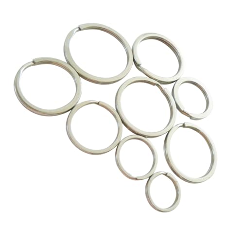 SEWACC 30 Stück Schlüsselringe Verschiedene Silberne Split Ringe Robust und Rostfrei für Schlüssel Karten und Mehr von SEWACC