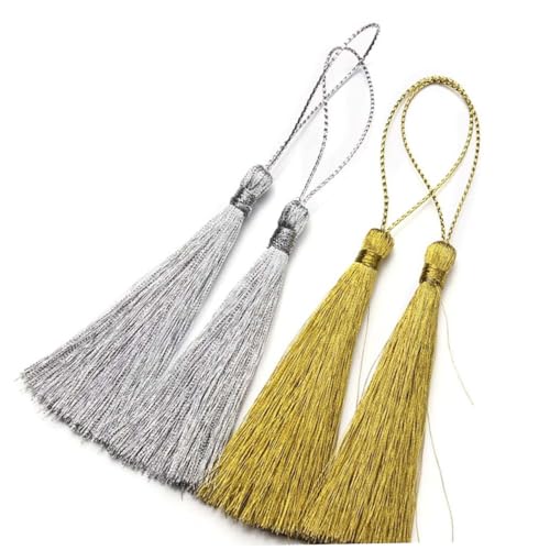 SEWACC 30 Stück Teiliges DIY Quasten mit Chinesischen Knoten Gold Silberne Gardinenanhänger Fächer und Lesezeichen Bommel Vielseitige Dekoration für Bastelprojekte Party und SEWACC 30 Stück Teiliges DIY Quasten mit Chinesischen Knoten Gold Silberne Gardinenanhänger Fächer und Lesezeichen Bommel Vielseitige Dekoration für Bastelprojekte Party und von SEWACC